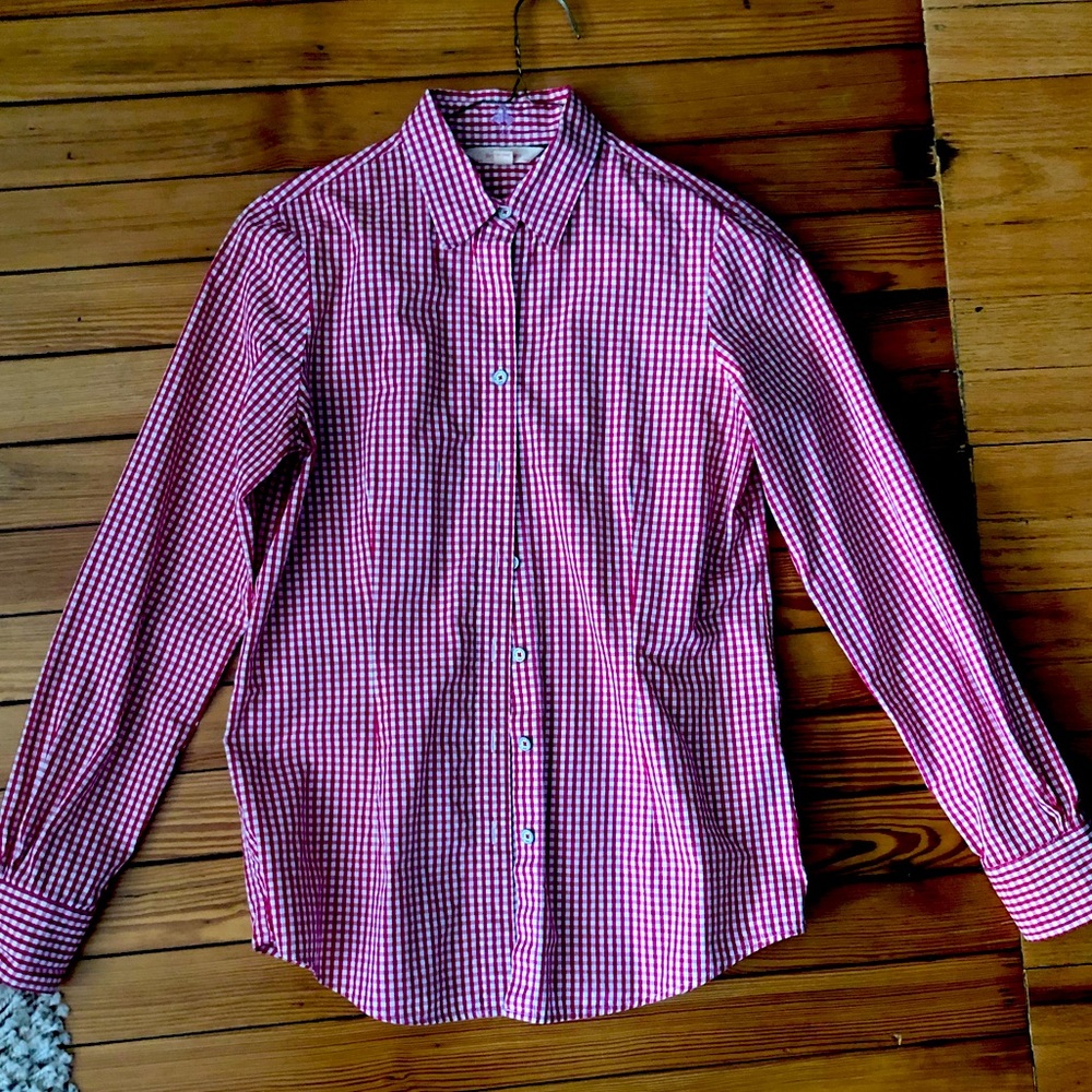 Red and white checkered button up, Brooks Brothers Red Fleece